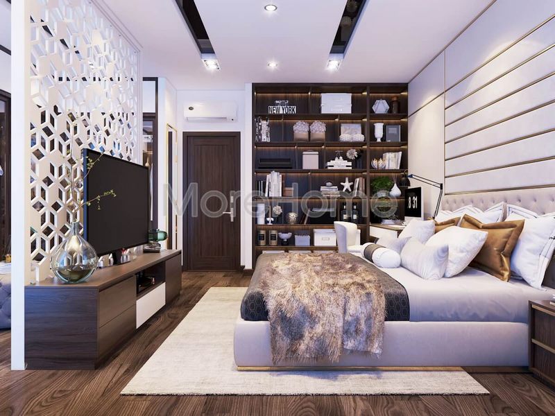 Thiết kế phòng ngủ phong cách hiện đại với nội thất gỗ đepcao cấp cho không gian phòng sang trọng